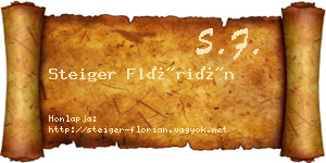 Steiger Flórián névjegykártya